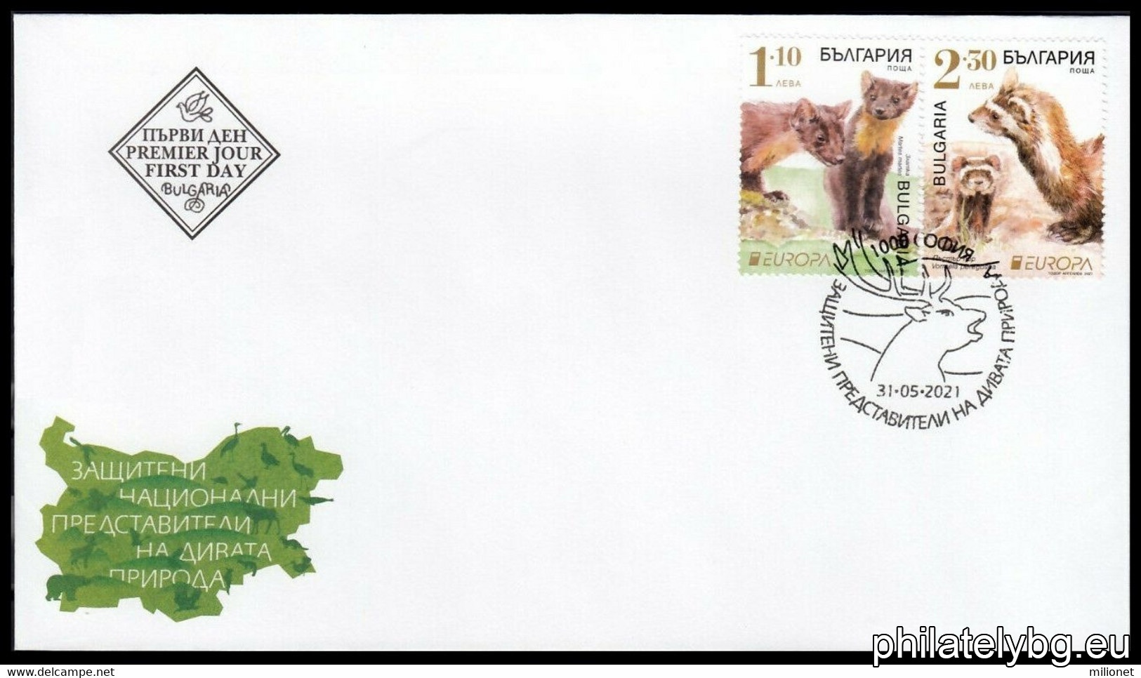 "Europe 2021 - Protected National Wildlife" - a series of two postage stamps and a special postage stamp.