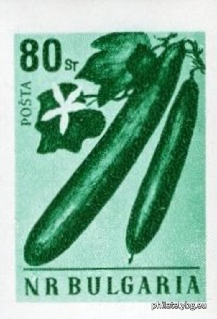 "Vegetables." - six postage stamps.