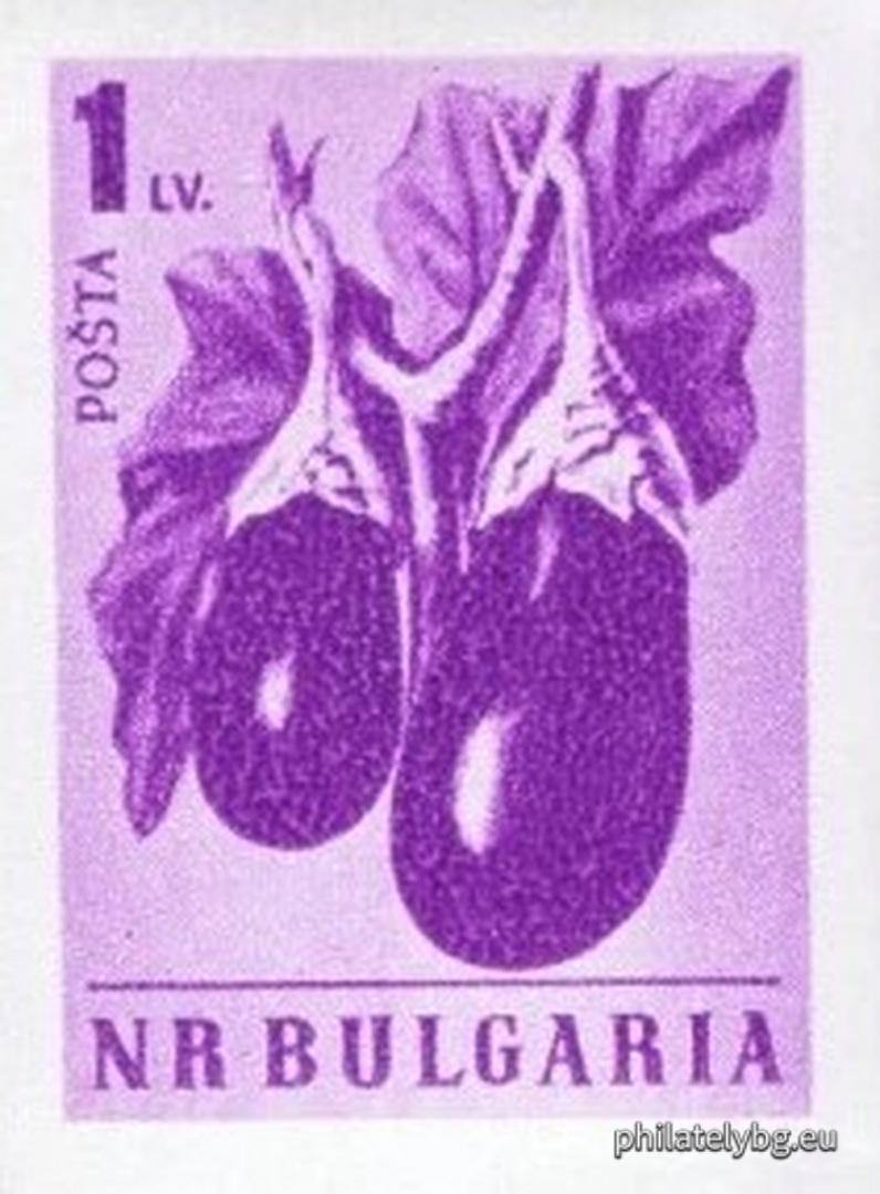 "Vegetables." - six postage stamps.