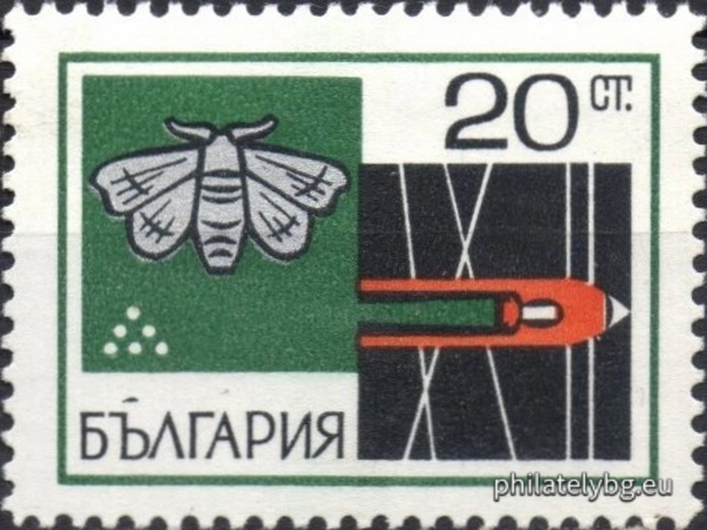 1930 - feeding of silkworms; 1931 - formation of cocoons; 1932 - cocoons; 1933 - pupa (bug) and cocoon; 1934 - silkworm and cocoon; 1935 - silkworm and larvae. On all stamps - different moments of the industrial processing of silk.