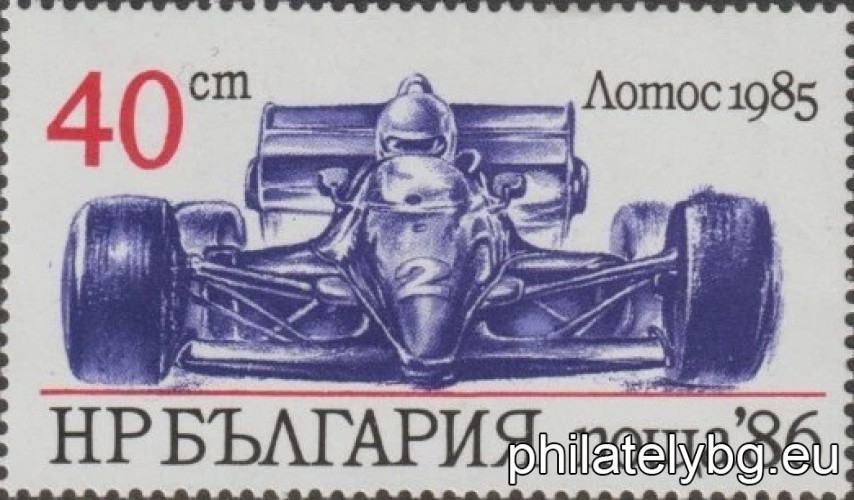 „ Спортни автомобили. “ - шест пощенски марки.