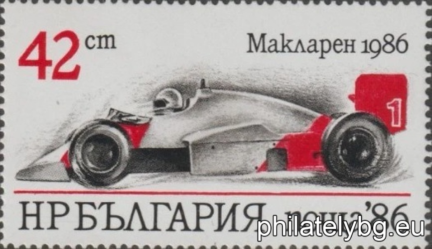 „ Спортни автомобили. “ - шест пощенски марки.