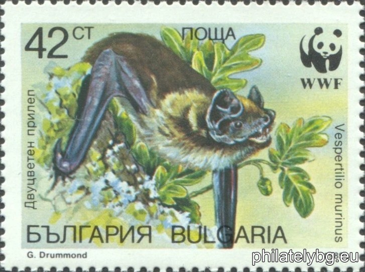 "World Wildlife Fund WWF - bats." - four postage stamps.