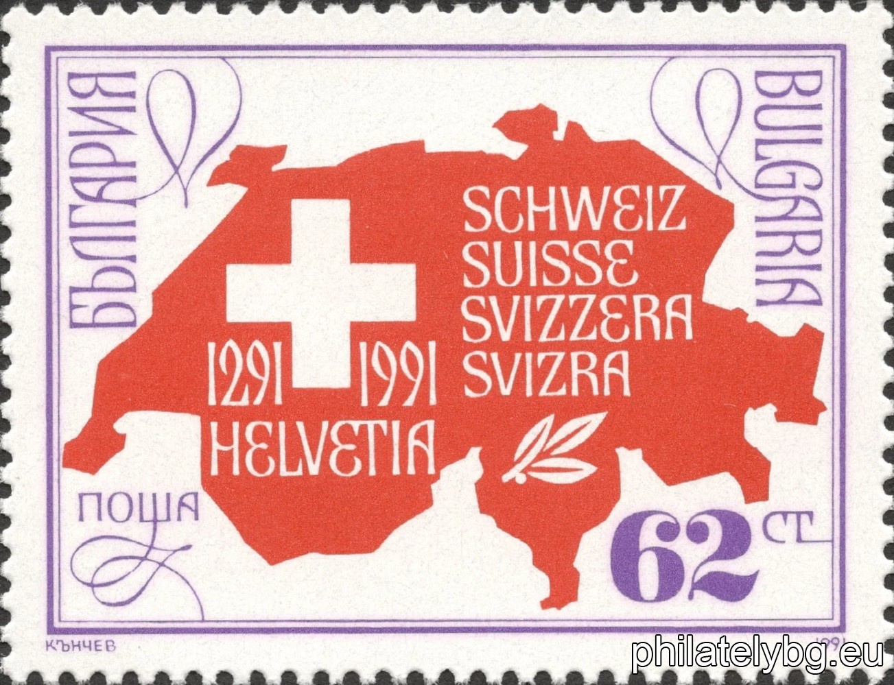 Map of Switzerland with elements of the national coat of arms and flag.