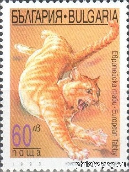 „ Породи котки. “ - четири пощенски марки.