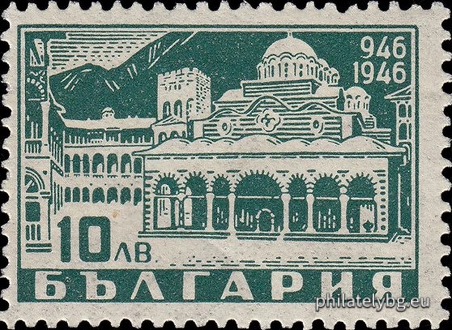 "1000 years since the death of St. Ivan of Rila - Rila Monastery." - five postage stamps.