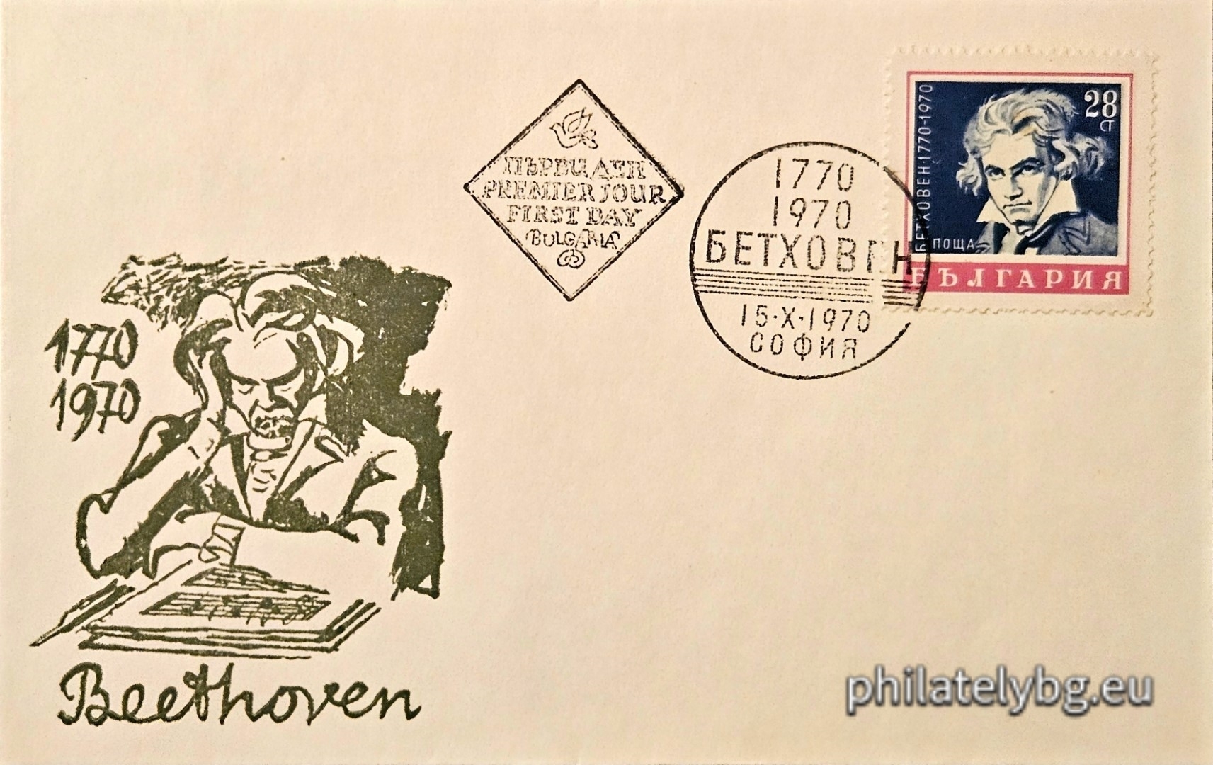"200th anniversary of the birth of Ludwig van Beethoven." - one postage stamp.