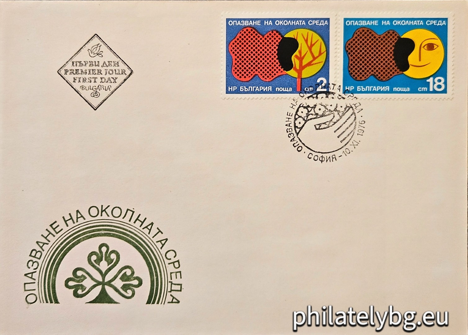 "Environmental Protection." - two postage stamps.