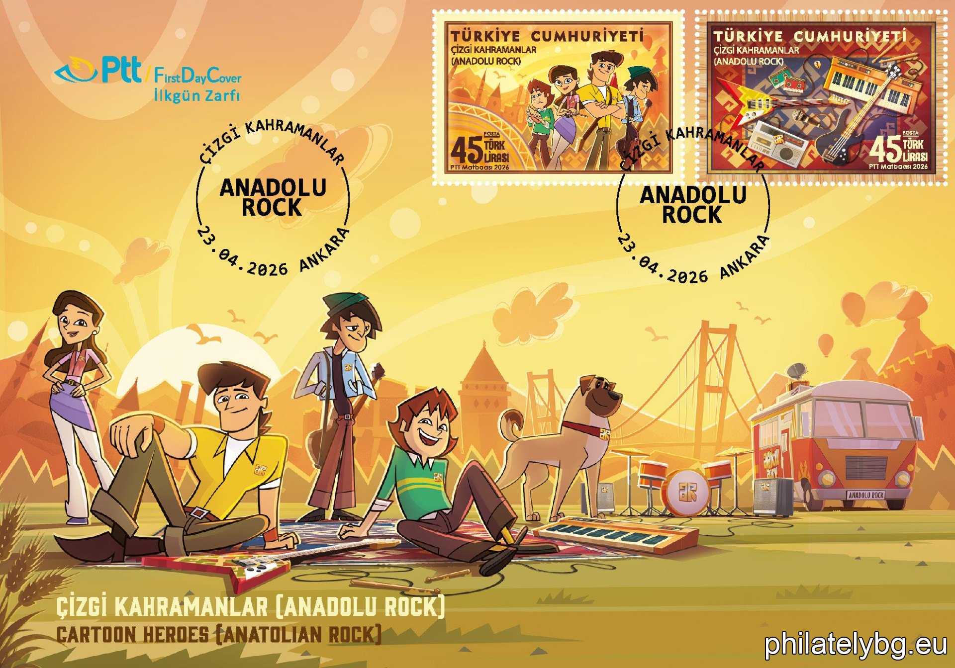 “Cartoon Heroes: Anatolia Rock” – A Fusion of Music, Animation and Modern Türk Philately