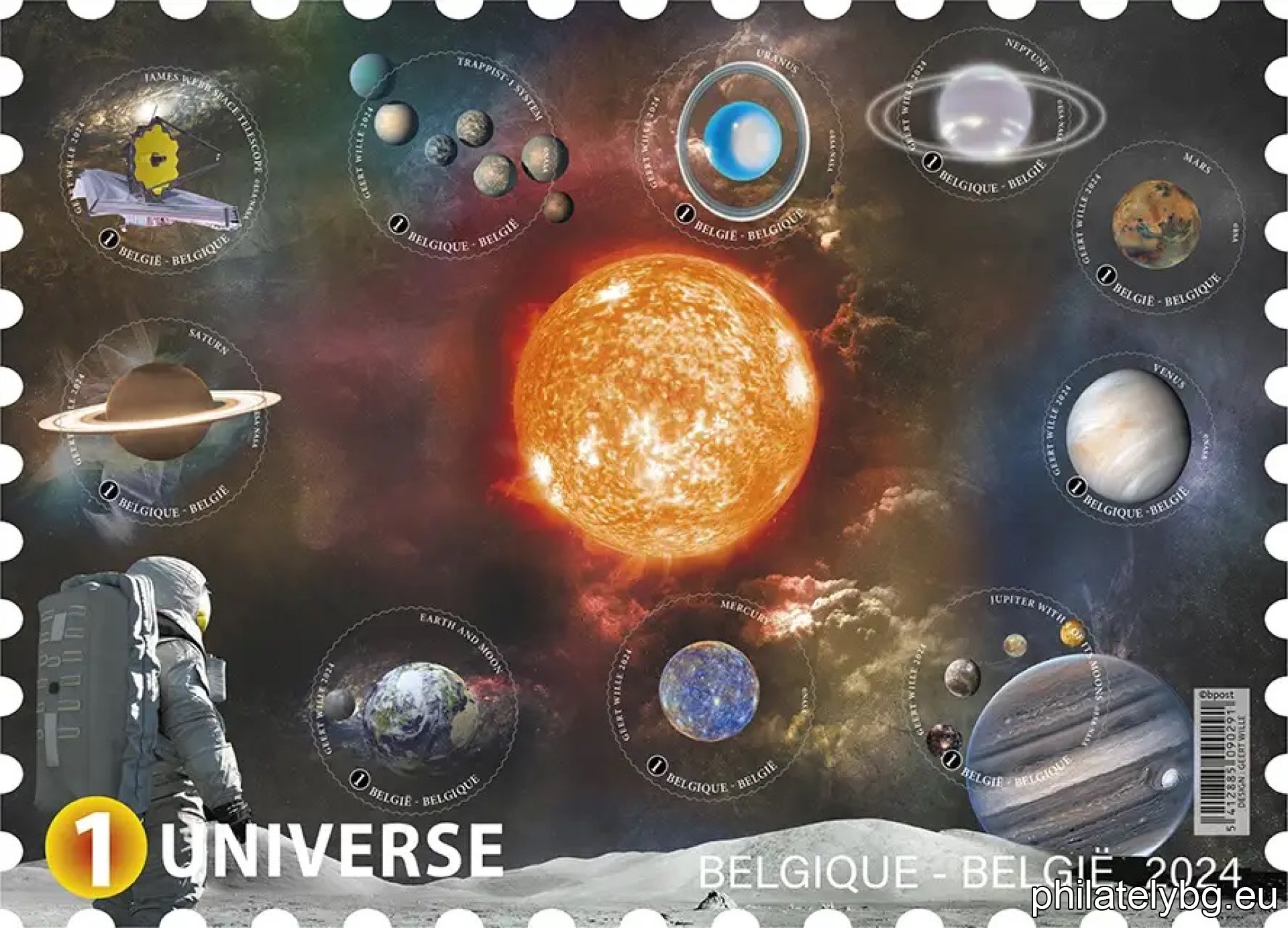 The wonderful universe of Belgian postage stamps for 2024.