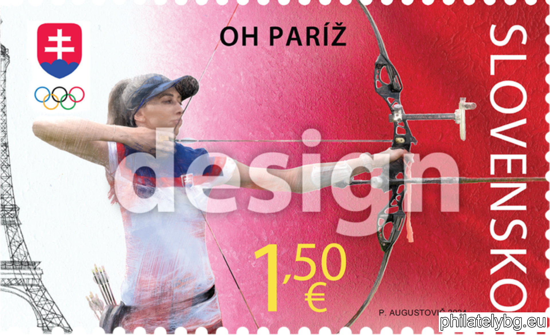 Postage stamps of Slovenia dedicated to the XXXIII Summer Olympic Games Paris 2024 – Archery